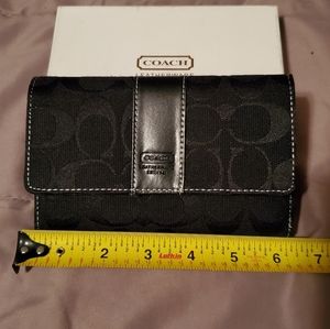 Coach Black Signature Fabric Wallet